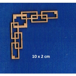 SKLEJKA #3mm Narożnik 10x2cm , ażurowy / 0350 narożnik ze sklejki